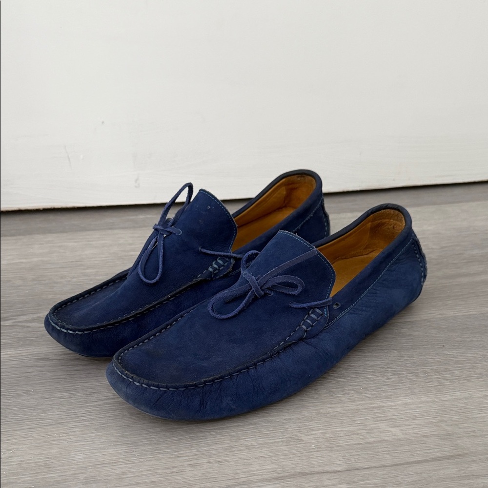 Saks Fifth Avenue Navy Suede Slip-On Driving Loafers